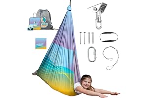 FRIENDLY CUDDLE Indoor Sensory Swing for Kids or Outdoor – Holds 300lbs, Double-Layer, & 360° Swivel, Calming Compression Therapy Swing Hammock for Kids & Adults with All Hardware – Sensory-Motor Toys & Gifts
