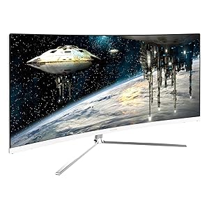 Viotek GN34CW 34-Inch 21:9 Ultrawide Curved QHD Gaming and Professional Computer Monitor, 100Hz 1440p, FreeSync FTS/RTS VESA (White)