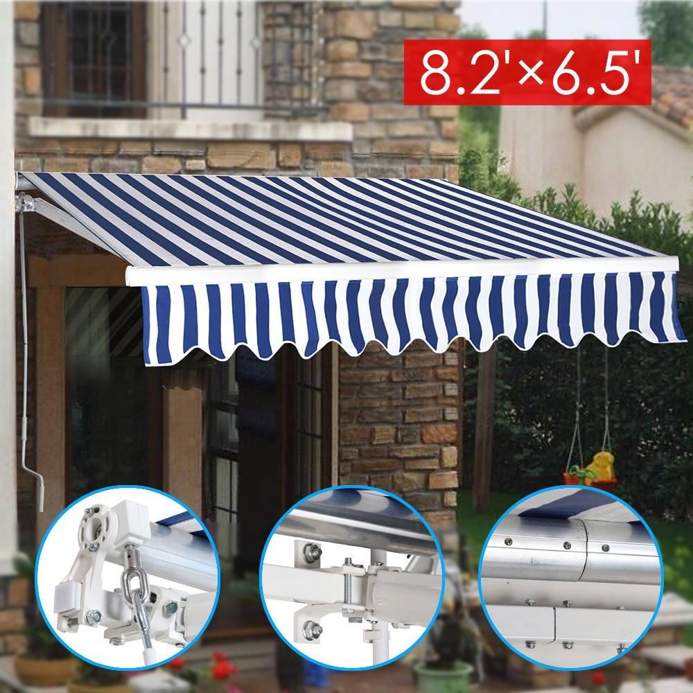 Amazoncom Go2buy 82x65 Retractable Manual Patio Canopy Deck