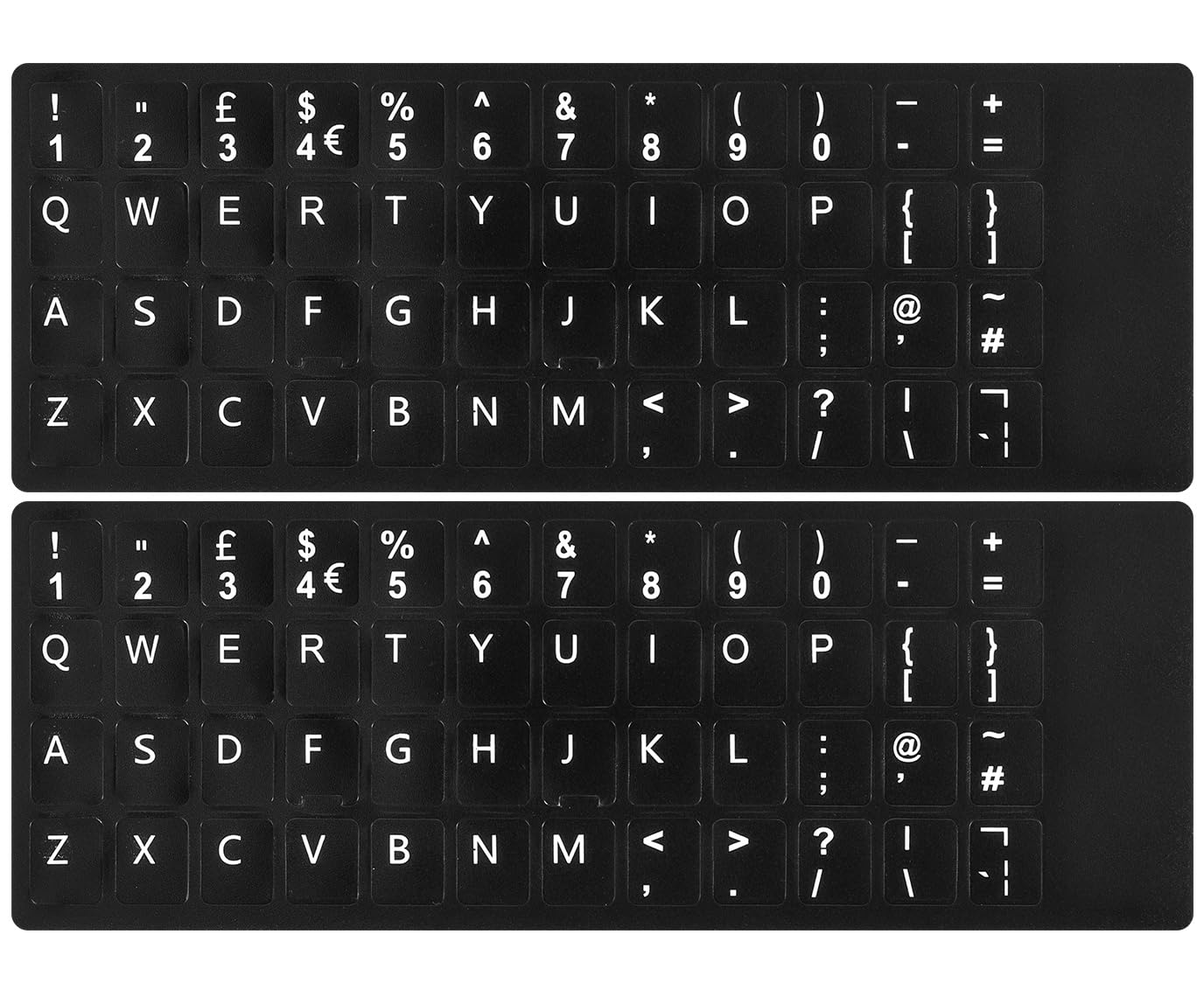 CaseBuy 2PCS English Keyboard Stickers for UK-English, White Font on Black Background, Matte British Keyboard Alphabet Sticker for Laptop Desktop Computer