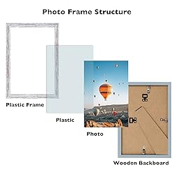 JCJMY 6x8 Picture Frame Rustic White for Wall