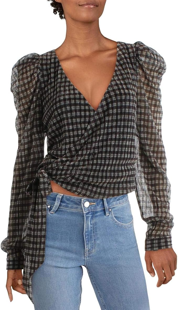 plaid wrap shirt