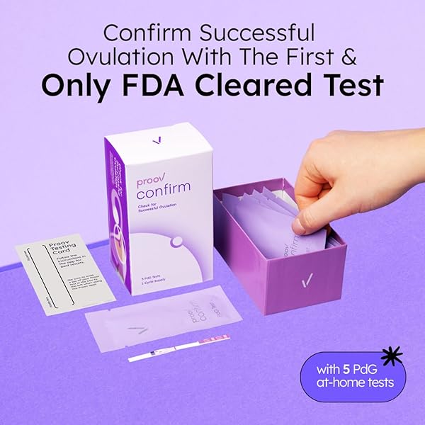 PROOV PDG TEST STRIPS FOR WOMEN – 5 PROGESTERONE TEST STRIPS – CONFIRM SUCCESSFUL OVULATION AT HOME – 1 CYCLE PACK – FERTILITY TRACKER – COMPATIBLE WITH FERTILITY, PREGNANCY & OVULATION TESTS