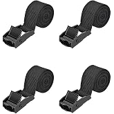 TuTuYa Tie Down Straps Black, 4PK 3.3Ft x 0.98In Lashing Straps with Buckle | 100x2.5cm Heavy Duty Adjustable Retaining Short Straps Tie Down Cinch Strap for Vans, Pickup, Bike,Trailer, Sup, Kayak, Cargo