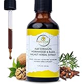 Cure wid Pure Black Walnut Wormwood Clove Extract 50ml Alcohol-Free,Non-GMO,Vegetarian Max Strength Organic Wormwood Black Walnut Clove TinctureTo Support Digestive Health