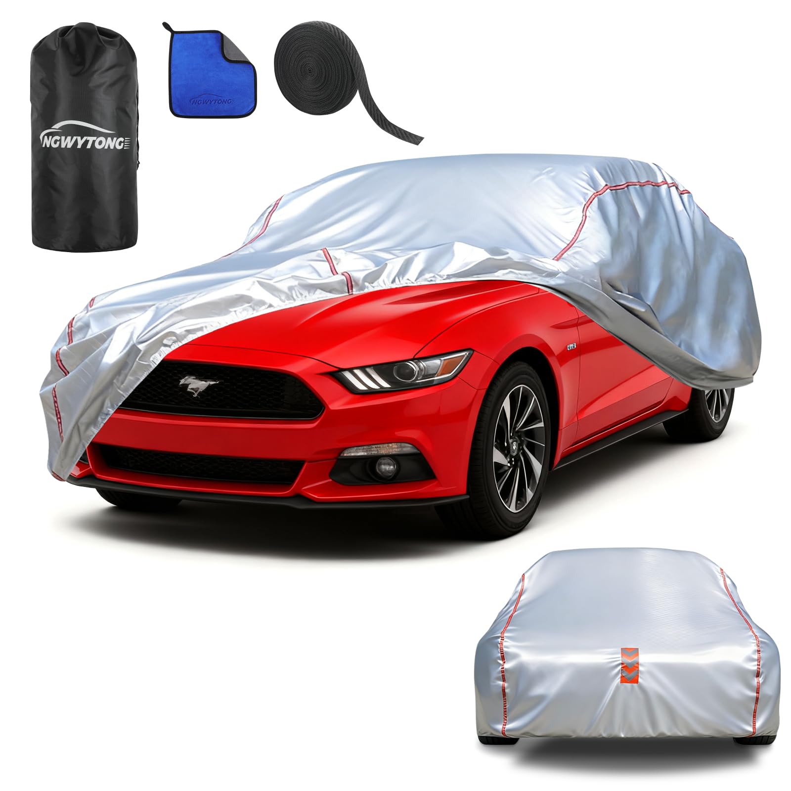 Photo 1 of Ngwytong Car Cover Waterproof All Weather for Ford Mustang 1994-2025,All-Around Fastening and 4 Upgrades, 30s Quick-Install for Car Cover