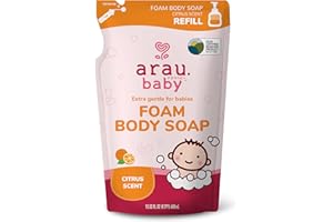 Arau Baby Foam Body Soap, Citrus Scent Refill, Natural Plant Based Foaming Body Wash for Babies, Infants and Toddlers, Gentle on Sensitive Skin, No Artificial Fragrance or Additives, 15.21 Fl Oz