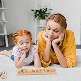 Healifty 10pcs Wooden Letter Tile Racks Stands for DIY Crafts & Early Education view 3