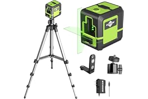Weiddw laser level Instrument - Green Cross Line, for interior decoration, for vertical and horizontal measurement, 1200 mAh lithium battery, 10-hour standby time + 1M tripod