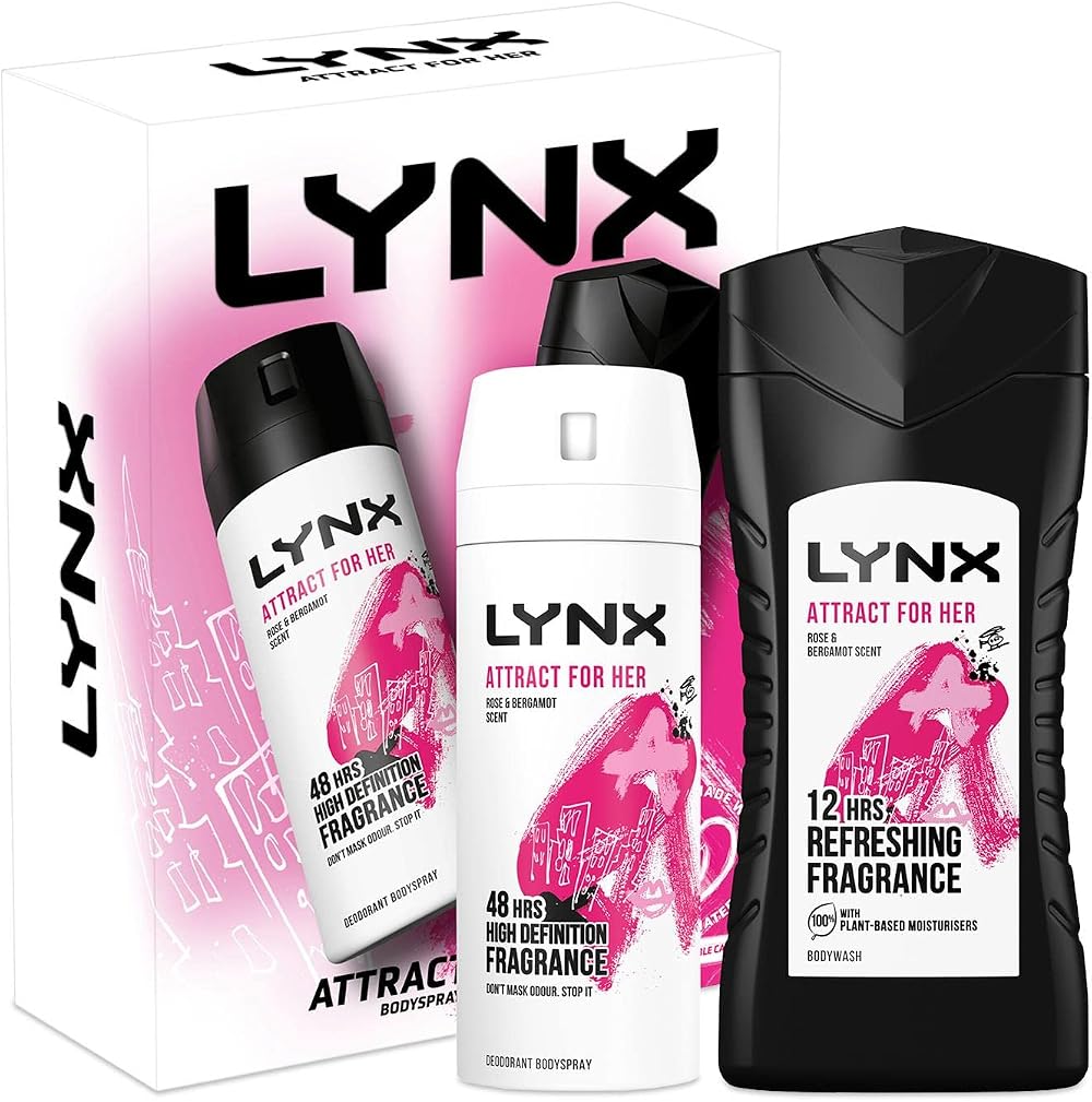 Lynx Attract for Her Duo Gift Set Body Spray & Shower Gel Christmas Stocking