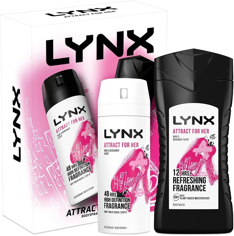 Lynx Attract for Her Duo Gift Set Body Spray & Shower Gel Christmas Stocking