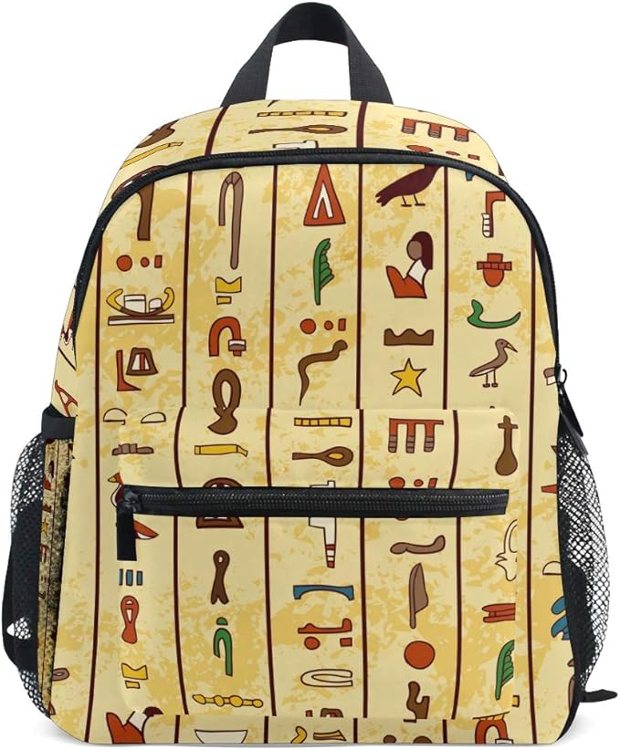 Linomo Ancient Egyptian Hieroglyphics Kids Backpack Daypack Rucksack