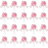 PATIKIL Large Gift Bow 7x6 Inch, 20 Pack Pull Bows for Gift Wrapping Present Wedding Valentine's Day Party Birthday Christmas Basket Decoration, Dark Pink