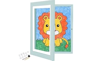 Veelot 1PK Kids Art Frames 8.5x11 Front Opening Changeable Kids Artwork Frames Great for Kids Drawings Storage Frames Children Art Projects Schoolwork Crafts Hanging Art Wall Decor (Blue)