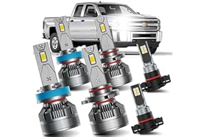 AWALITED Fits for 2007-2015 Chevy Silverado 1500 2500 3500HD High Low Beam Fog Lights Bulbs Combo, 6000K White Plug-and-Play Super Bright Light Bulbs, Pack of 6