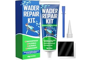 Wader Repair Glue 60g – Flexible, Waterproof Wader Patch Kit for Fixing Rips, Tears & Holes in Boots, Waders, Wetsuits, PVC I