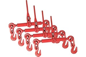 A A IN AAIN 1/4"-5/16'' Ratchet Load Binders | Load Binders with Grab Hook Grade 70 for Truck Tie Down Hauling Towing | 2,200 LBS Safe Working Load (4 Pack)