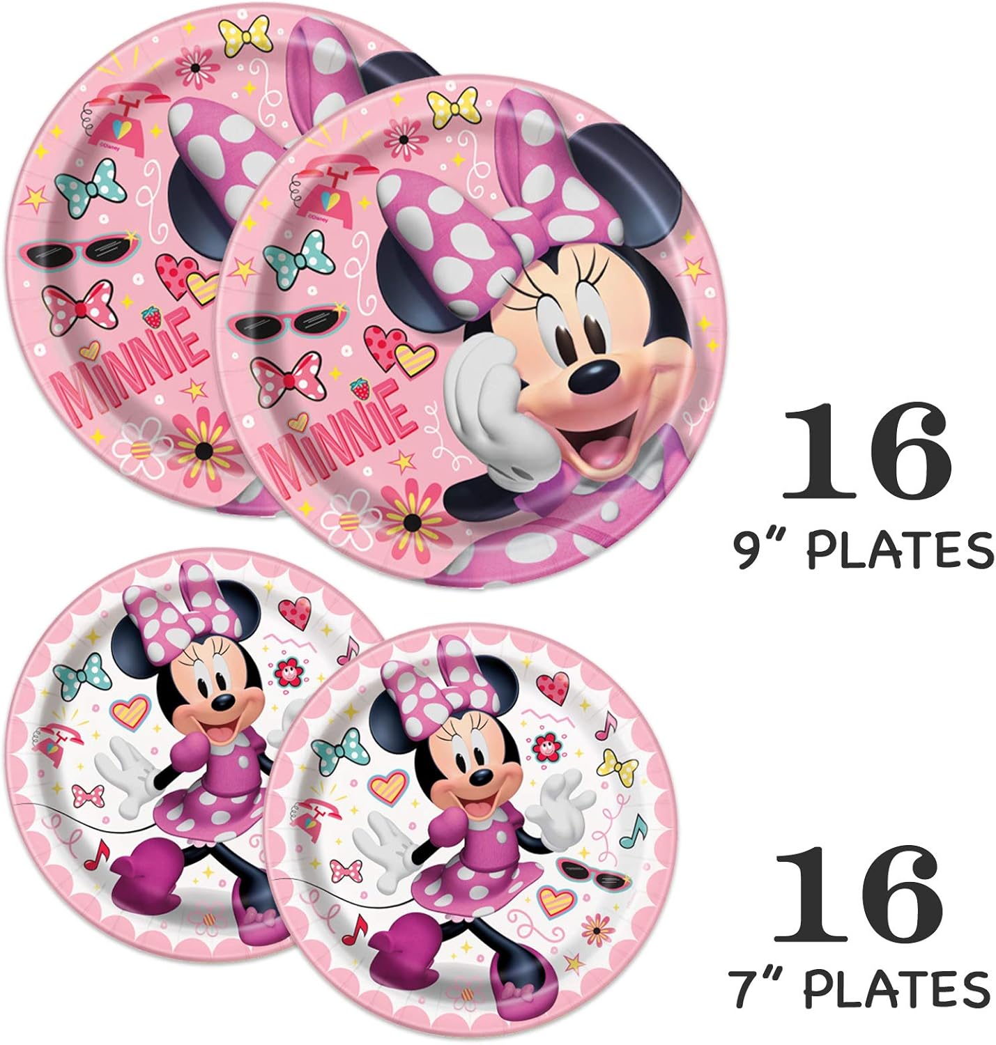 Minnie Mouse Birthday Party Supplies and Decorations for Minnie Birthday Party, Easy Setup and Takedown with Banner, Table Cover, Plates, Napkins & More: Toys & Games