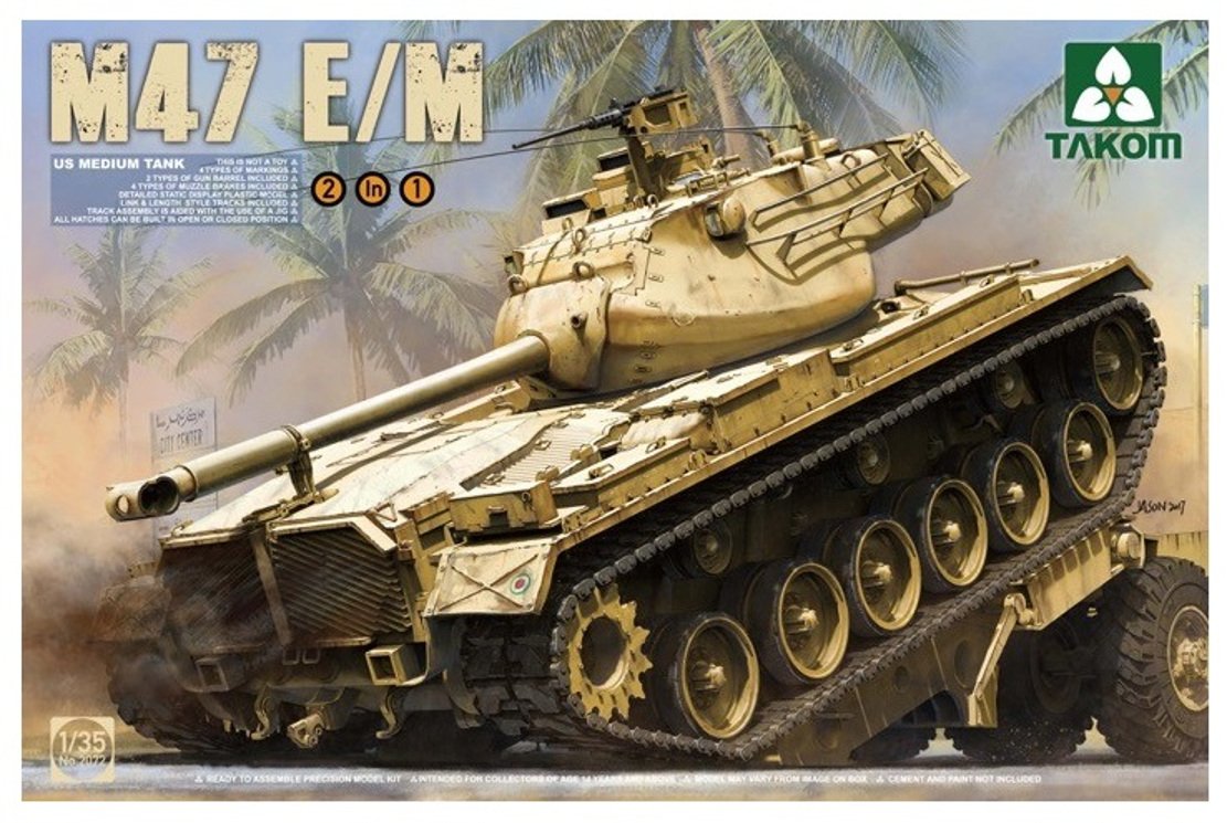 TAKOM TAK-2072 Model Kit US Medium Tank M47 E/M 2 in 1
