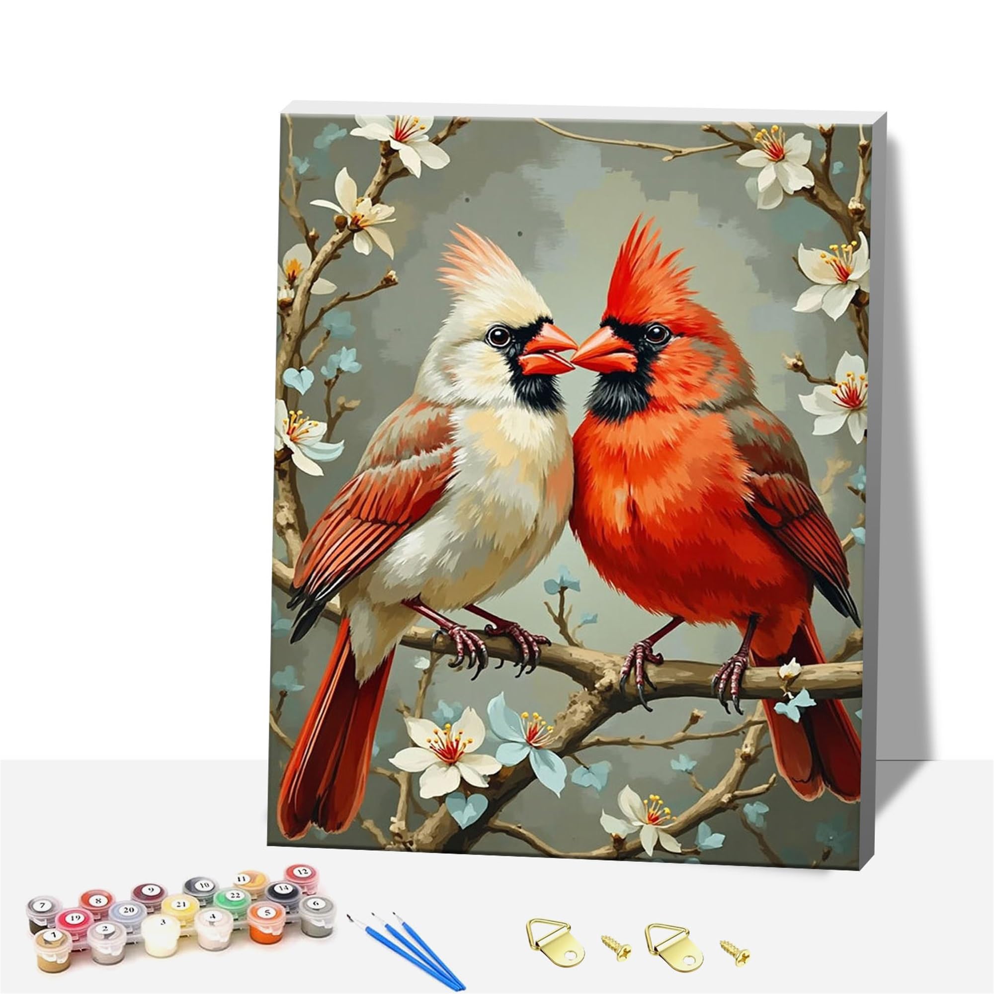 Formeyart Adults Paint by Number Kits,Framed Painting by Numbers Kits on Canvas,Color by Numbers Adult Watercolor Gifts for Friends Wall Decor (Bird)