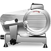 Meat Slicer Machine,10 inch Commercial Meat Slicer, 240W Frozen Meat Cheese Deli Slicer,Premium Chromium-Plated Steel Blade S