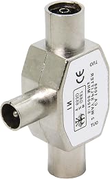 Ancable TV Aerial Coax Splitter 2 Way Metal Housing 1 Male to 2 Female view 3