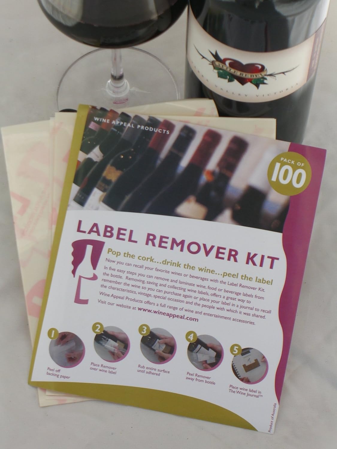 Wine Label Remover Kit 100 Pack Wine Label Removers by Wine Appeal