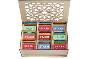 EVA'S GIFT UNIVERSE Tea Sampler Gift Box – 80 Tea Bags, 28 Flavors – White MDF Wooden Organizer – Variety Pack for Family, Friends, Coworkers