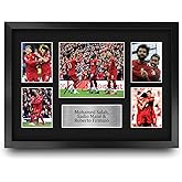HWC Trading Mo Salah, Sadio Mane, Roberto Firmino Liverpool 16 x 12 inch (A3) Printed Gifts Memorabilia Signed Autograph Photograph Display for Football Fans and Supporters - 16" x 12" Framed
