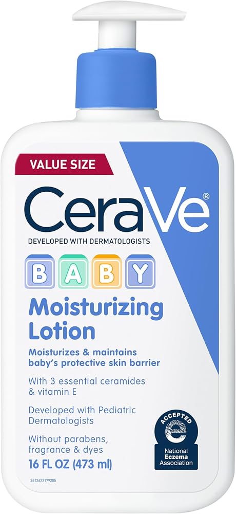 CeraVe Baby Lotion, Baby Skin Moisturizer with Vitamin E & Niacinamide,16oz | Gently Hydrates Delicate Skin with A Non-Greasy