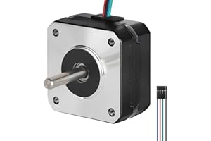 BESJMYT Nema 17 Stepper Motor 190mNm High Torque 1.8 Deg Standard Step Angle 1A/3.7V 22.5mm(0.89inch) Bipolar 2 Phase 4 Lead Low Noise for CNC Engraving Machine and Precise 3D Printing