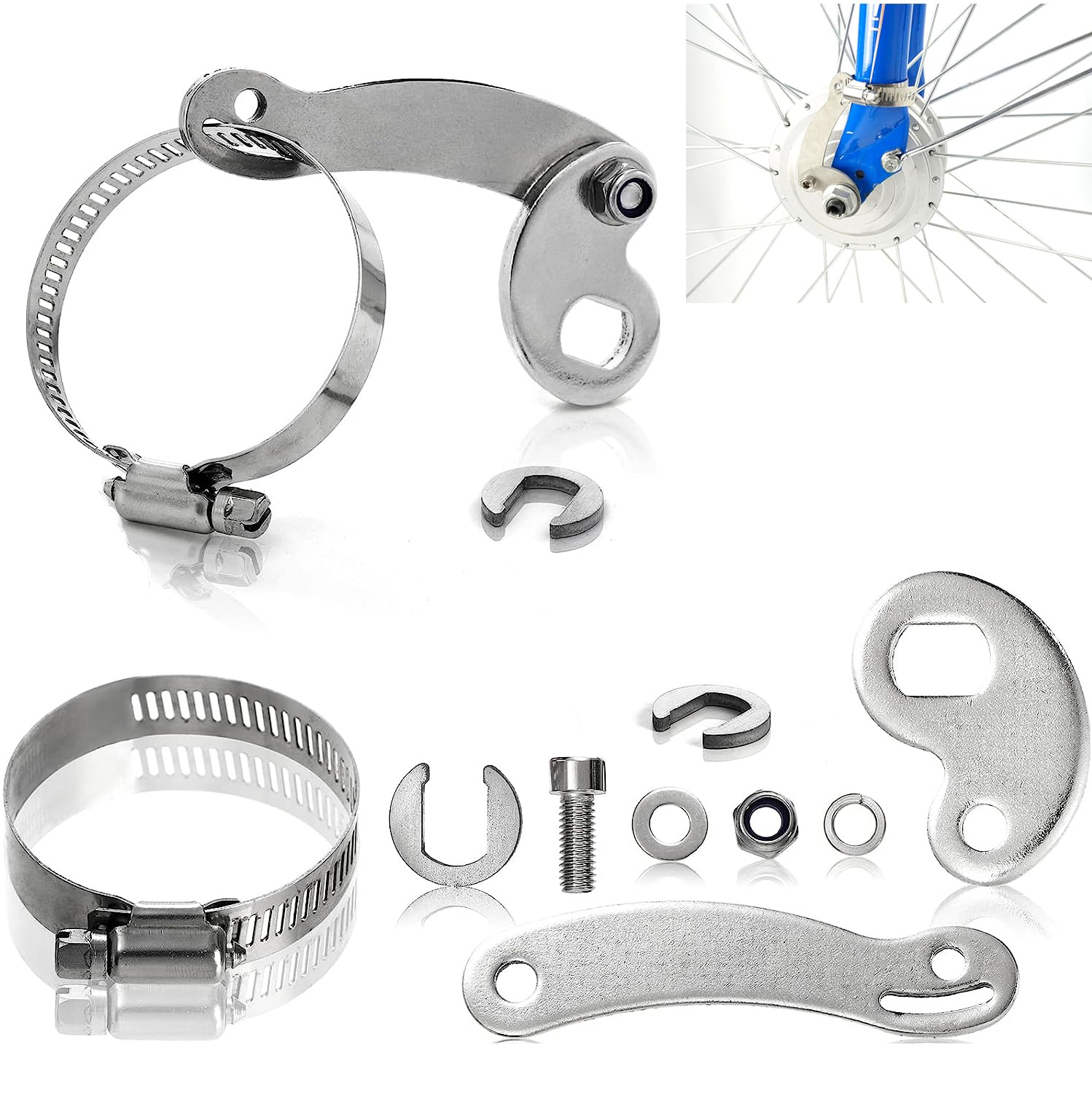 KITERI 2 Set Universal Torque Arm Conversion Kit Electric Bicycle Torque Arm Bicycle Dropout Amplifier Ebike Torque Arm Protective Accessories for e-Bike Front or Rear Hub Motors