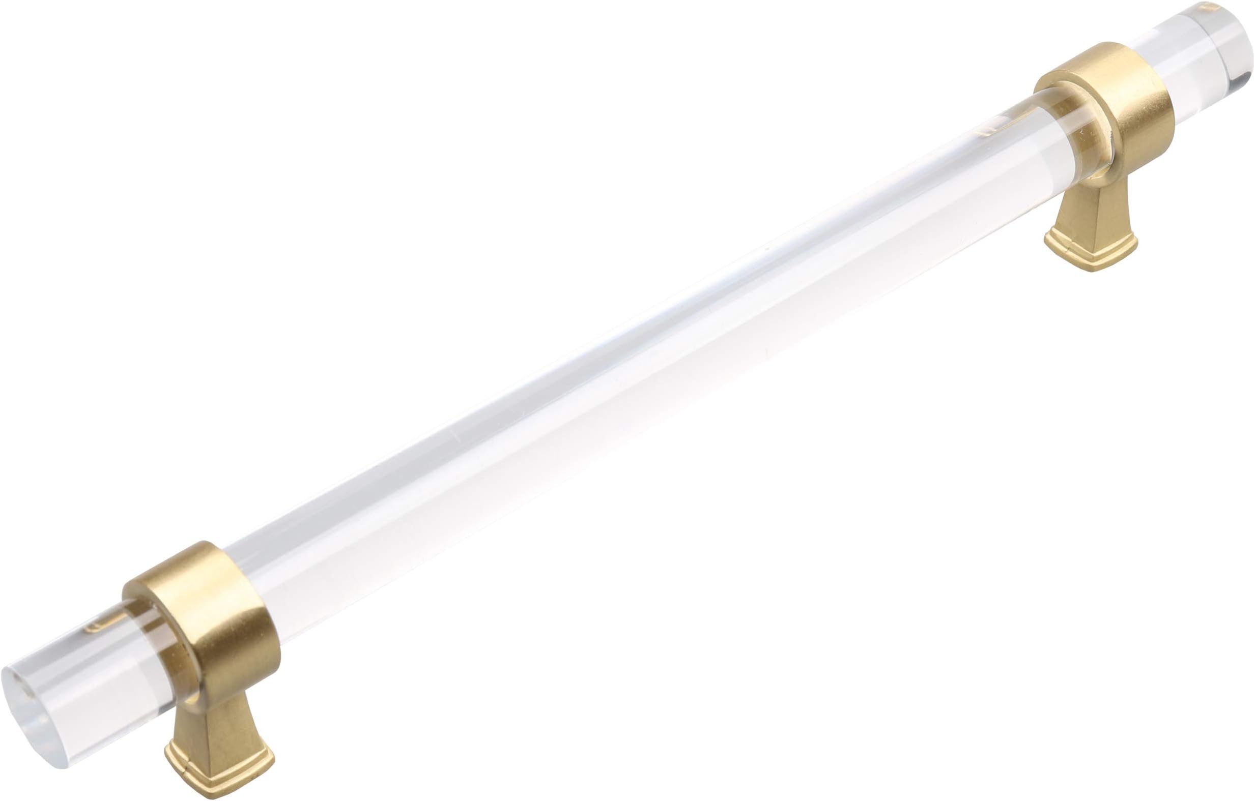 4718-160-SG-10 - GlideRite Hardware 6-1/4" CC Clear Acrylic Cabinet Drawer Pulls, Satin Gold (Pack of 10)