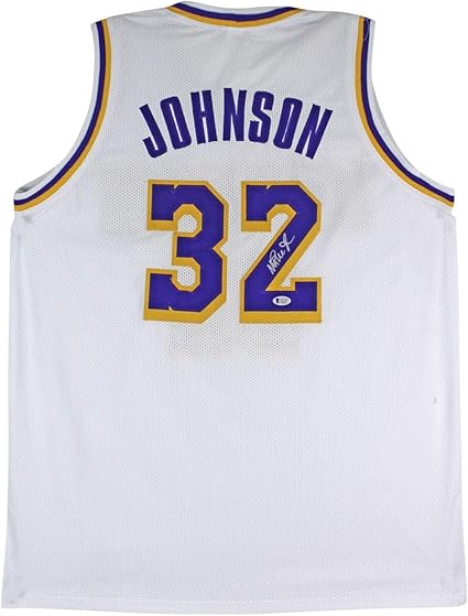 magic johnson white jersey
