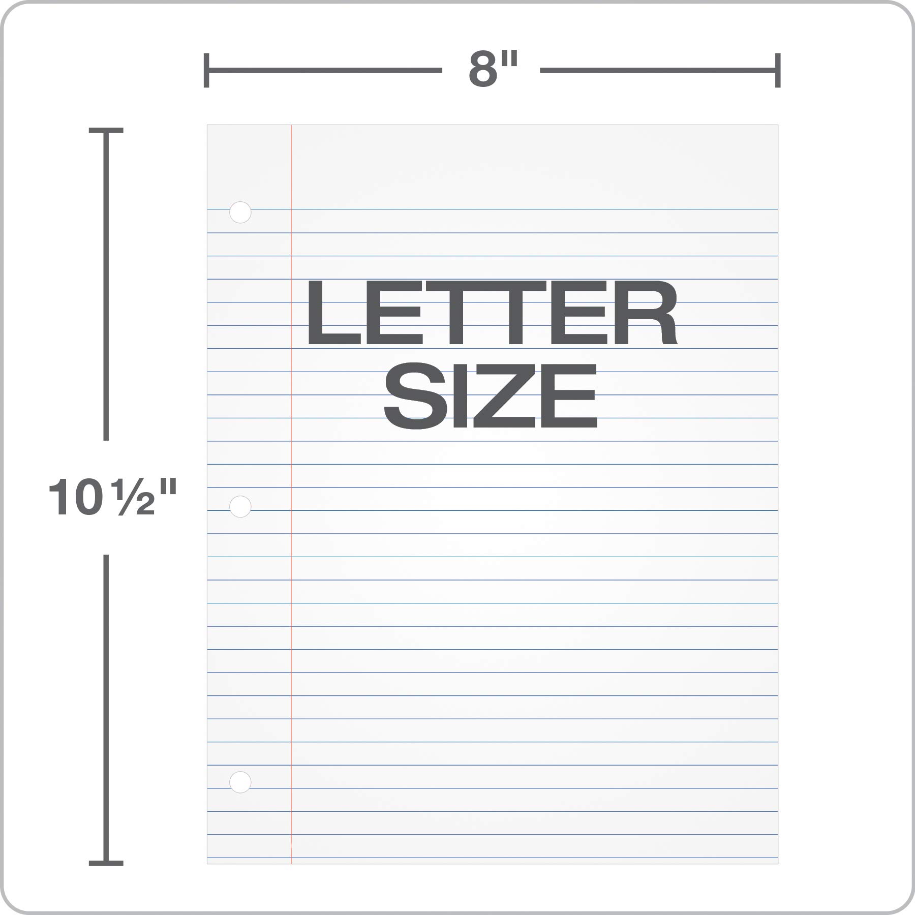 Oxford Filler Paper, 8 x 10-1/2 Inch Wide Ruled Paper, 3 Hole Punch, Loose Leaf Notebook Paper for 3 Ring Binders, 500 sheets (62330), white