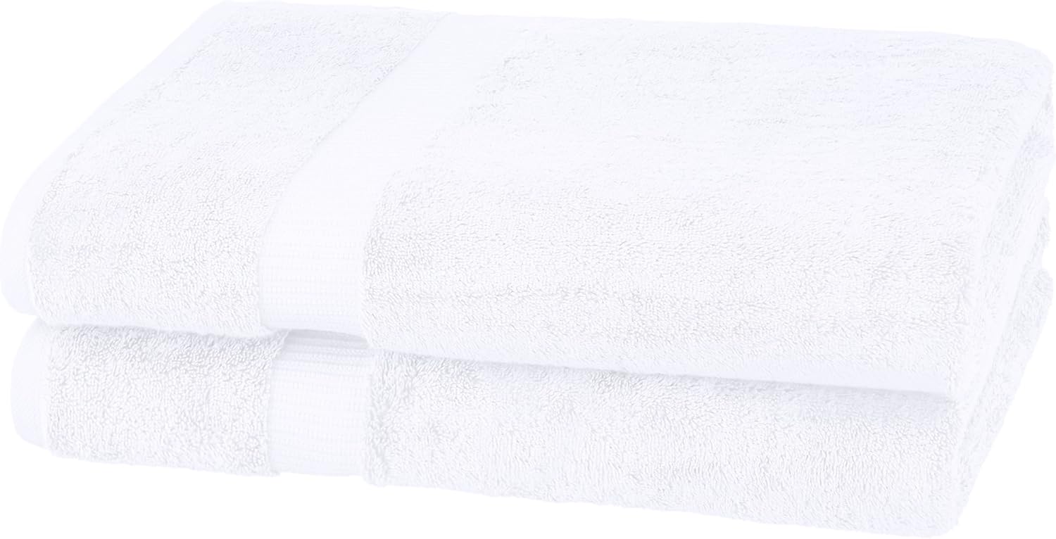 Pinzon Organic Cotton Bath Sheet Towel, Set of 2, White: Home & Kitchen