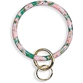 Heesch Bangle Key Ring Bracelet Keychain Key Ring Bracelet for Women, Acetate Circle Keyring for Wrist