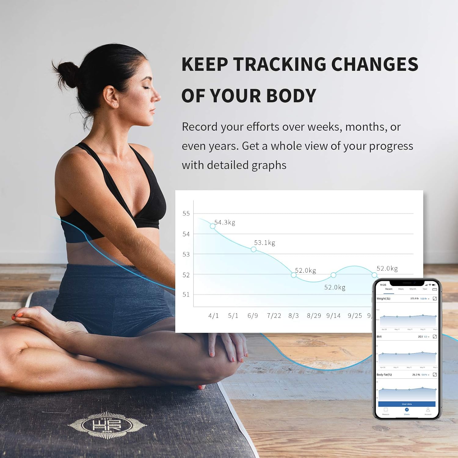 Body Fat Scale, Nakewan Smart BMI Scale Digital Bathroom Health Weight Monitor, Wireless Weight Scale, Body Composition Analyzer with High Accuracy Smartphone App 400 lbs - Black: Industrial & Scientific