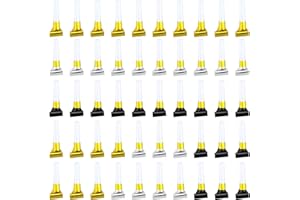 ywmigl 50 Pcs New Years Eve Noisemakers Party Favor Gold Silver Black Blower Horns Whistles 2026 Happy New Year Party Supplies for Sporting Events Birthday Celebration