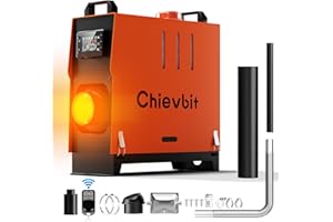 Chievbit Chauffage d'air diesel 8 kW à sortie unique 12/24 V DC, échappement latéral, chauffage portable tout-en-un avec écra