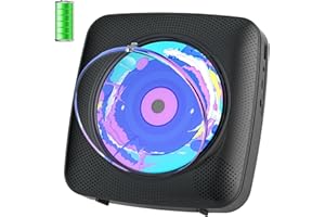 CD Player Portable: CD Players for Home Bluetooth 1800mAh Rechargeable Desktop Wall Kegaudio HiFi Speakers with Dust Cover LC