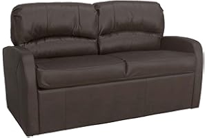 RecPro Charles Collection 60" RV Jack Knife Sofa w/Arms | Sleeper Sofa | Couch | Living Room (Slideout) Furniture | Camper | Chestnut