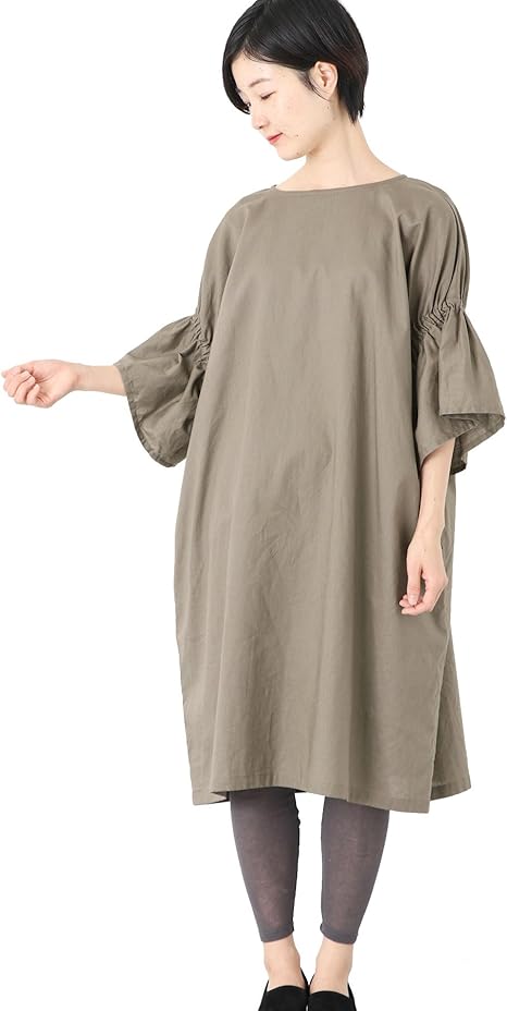 Amazon Co Jp カグレ かぐれ キャンディースリーブワンピース Ga84 26m012 Free Sage 服 ファッション小物