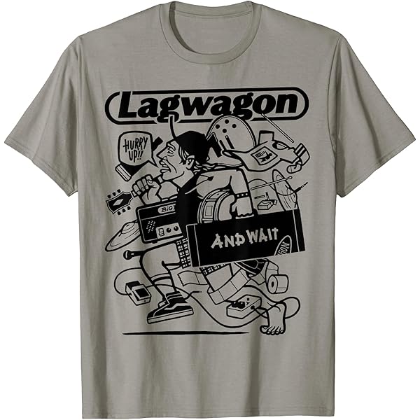 Amazon.com: Lagwagon Men's Grey Classic Fit Cartoon Pattern T