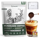 UMEWISH Instant Mushroom Coffee - 7 Adaptogenic Mushrooms with Marine Collagen, Lion's Mane, Cordyceps, Chaga, Reishi for Energy, Focus, Digestion, Skin & Immunity, Keto Friendly(50 Days Supply)