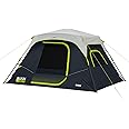 CORE Blackout Instant Cabin Tent | Large Family Pop Up Dark Room Tent with Easy Camp Setup | Included Storage Pockets for Outdoor Camping Accessories
