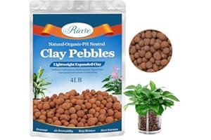 Riare 4 LBS Organic Expanded Clay Pebbles for Plants- 4mm-16mm Natural Leca Balls Lightweight Hydroponic Clay Pebbles Aggrega