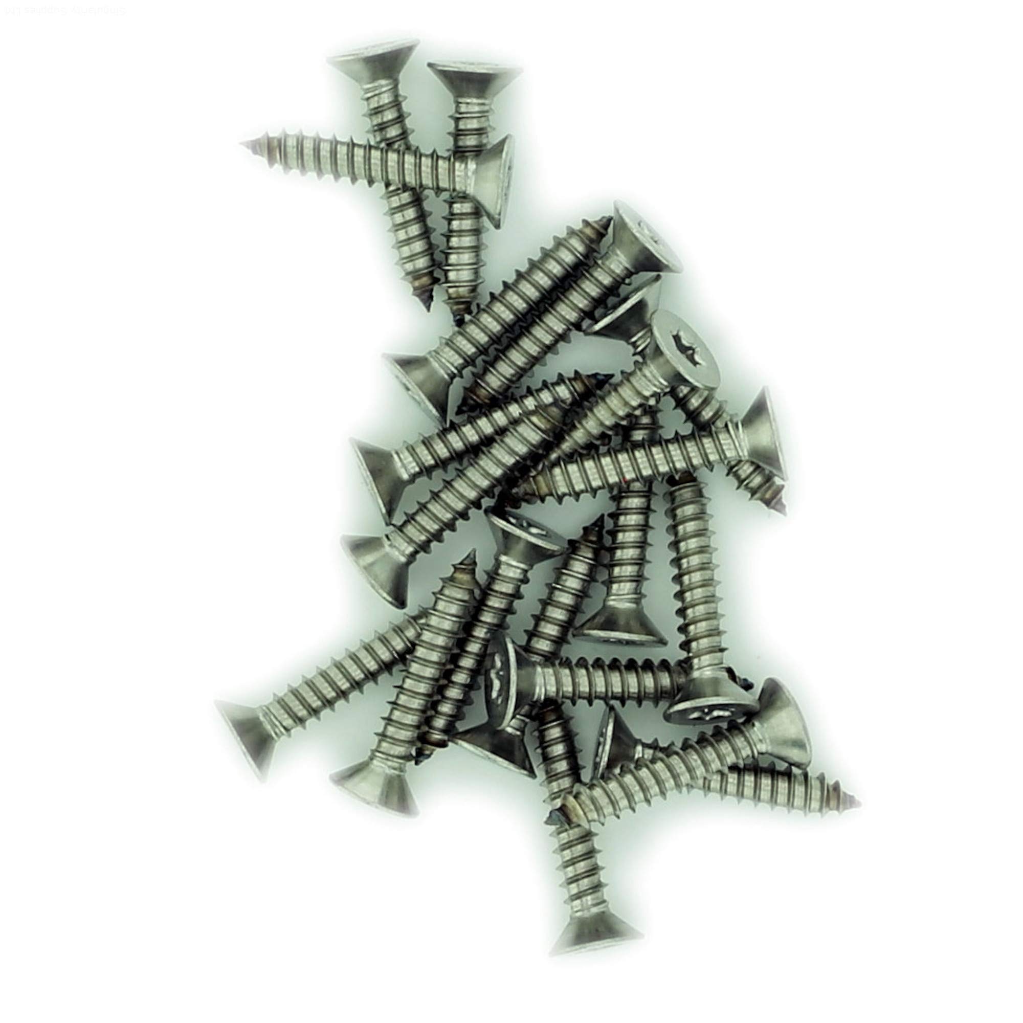 No.7 x 2.35 (3.9mm x 60mm) TX Countersunk Self-Tapping Screw - Stainless Steel (A2) (Pack of 20)