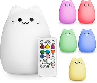 Sweet Ponies Veilleuse Enfant Veilleuse Bebe Chat Usb Rechargeable Led Silicone Lampe Avec Telecommandee Lampe De Nuit Chambre Multicolore Amazon Fr Luminaires Et Eclairage