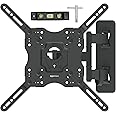 Amazon Basics Full Motion Articulating TV Monitor Wall Mount for 26" to 55" TVs and Flat Panels up to 80 Lbs, Black